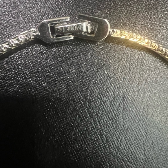 VTG Monet silver tone choker bar necklace - Picture 4 of 6